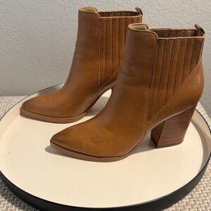 Marc Fisher Brown Leather Ankle Boots